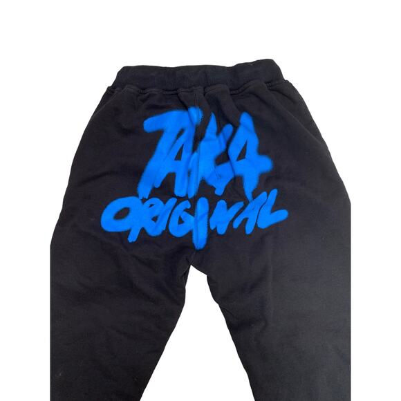 Taka Original Womens Sz Small Jogger Sweatpants Black Y2K Graphic Art Drawstring - Picture 7 of 9